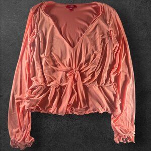 Women’s Guess Pink Long Sleeve Blouse Top Size XL